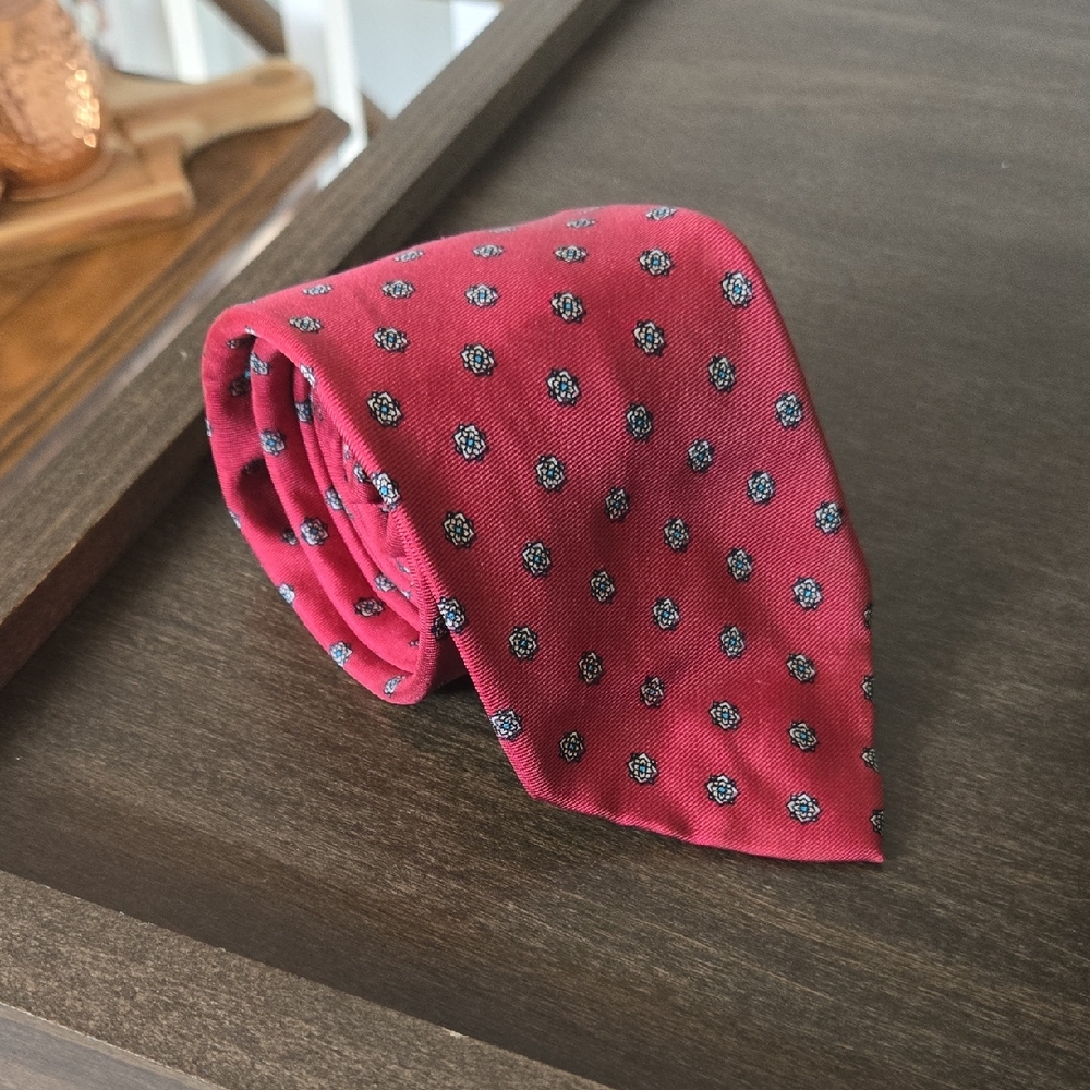Dior Red and Black Patterned Men's Tie